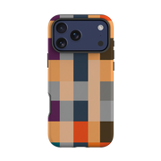 iPhone Tough Case - Orange and Purple Plaid