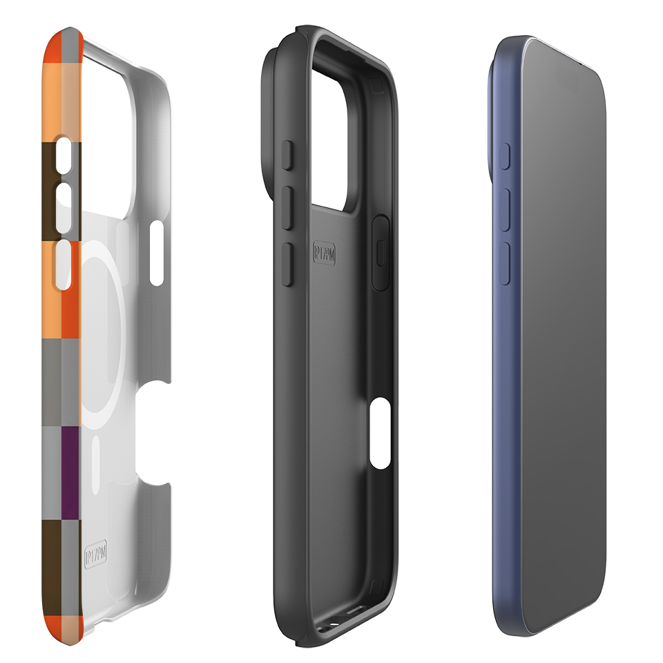 iPhone MagSafe Tough Case - Orange and Purple Plaid