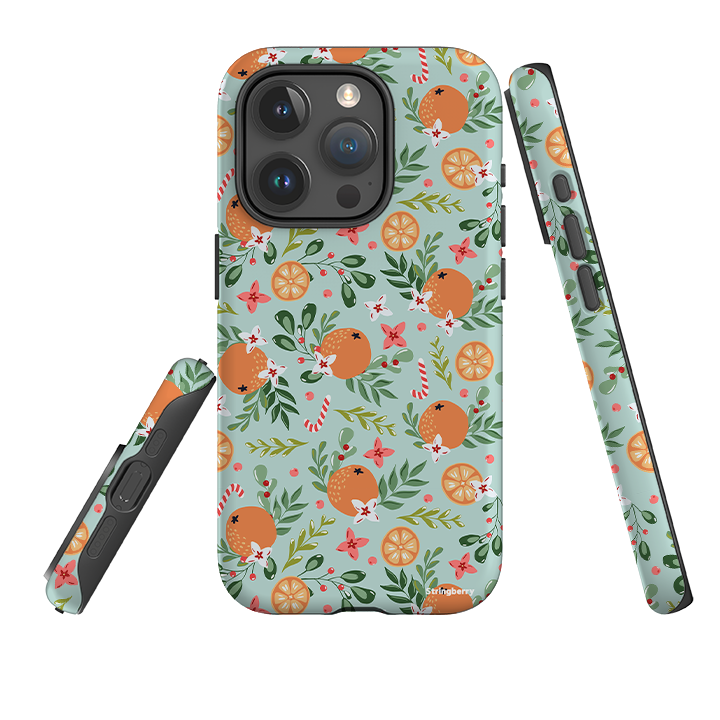 iPhone Tough Case - Oranges and Candy Canes