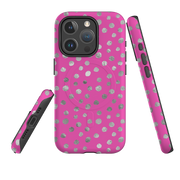 iPhone MagSafe Tough Case -  Pink and Silver Dots