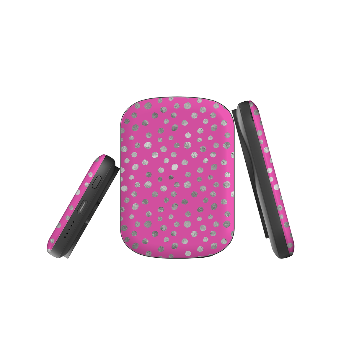 MagSafe Power Bank - Pink and Silver Dots