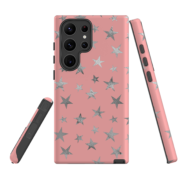 Samsung Tough Case - Pink and Silver Stars