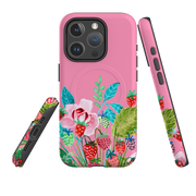 iPhone MagSafe Tough Case -  Pink Colour Floral By Caroline Bonne Muller