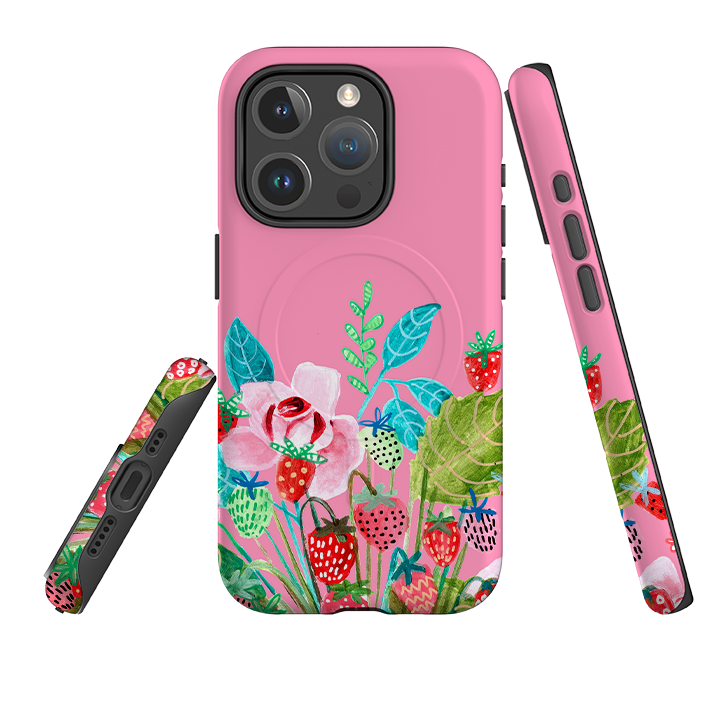 iPhone MagSafe Tough Case -  Pink Colour Floral By Caroline Bonne Muller