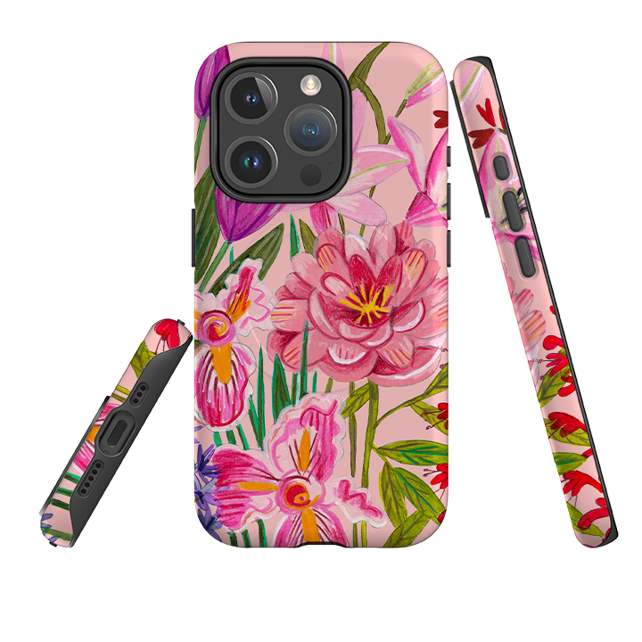 iPhone MagSafe Tough Case -  Pink Floral By Caroline Bonne Muller