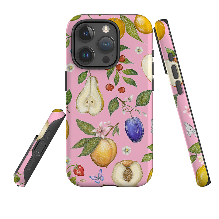 iPhone Tough Case - Pink Fruits By Catherine Rowe