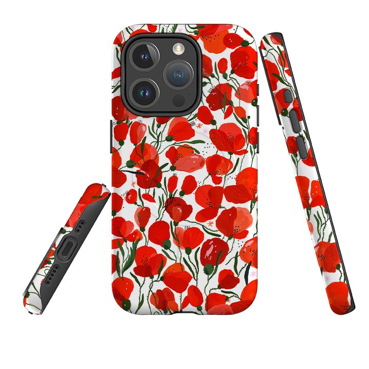 iPhone MagSafe Tough Case -  Poppies Pattern By Madalina Andronic