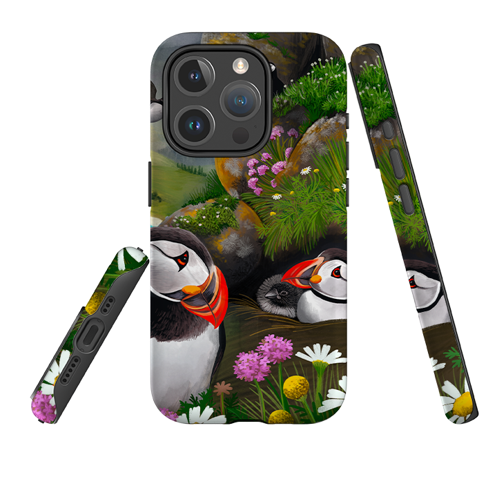 iPhone MagSafe Tough Case - Puffin Family By Anna Stead
