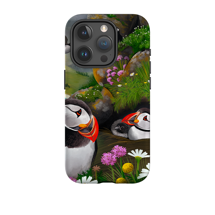 iPhone Tough Case - Puffin Family By Anna Stead