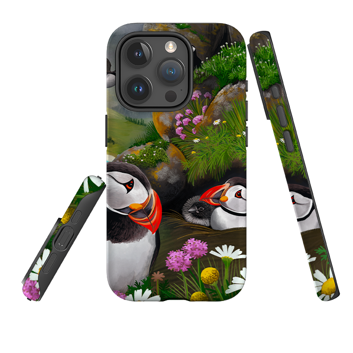 iPhone Tough Case - Puffin Family By Anna Stead