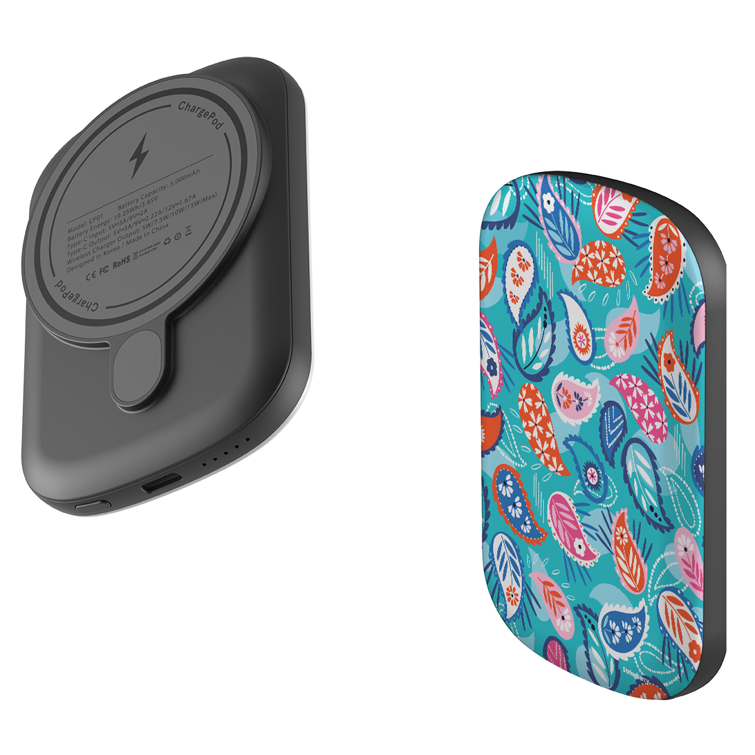 MagSafe Power Bank - Paisley Blue By Ali Brookes