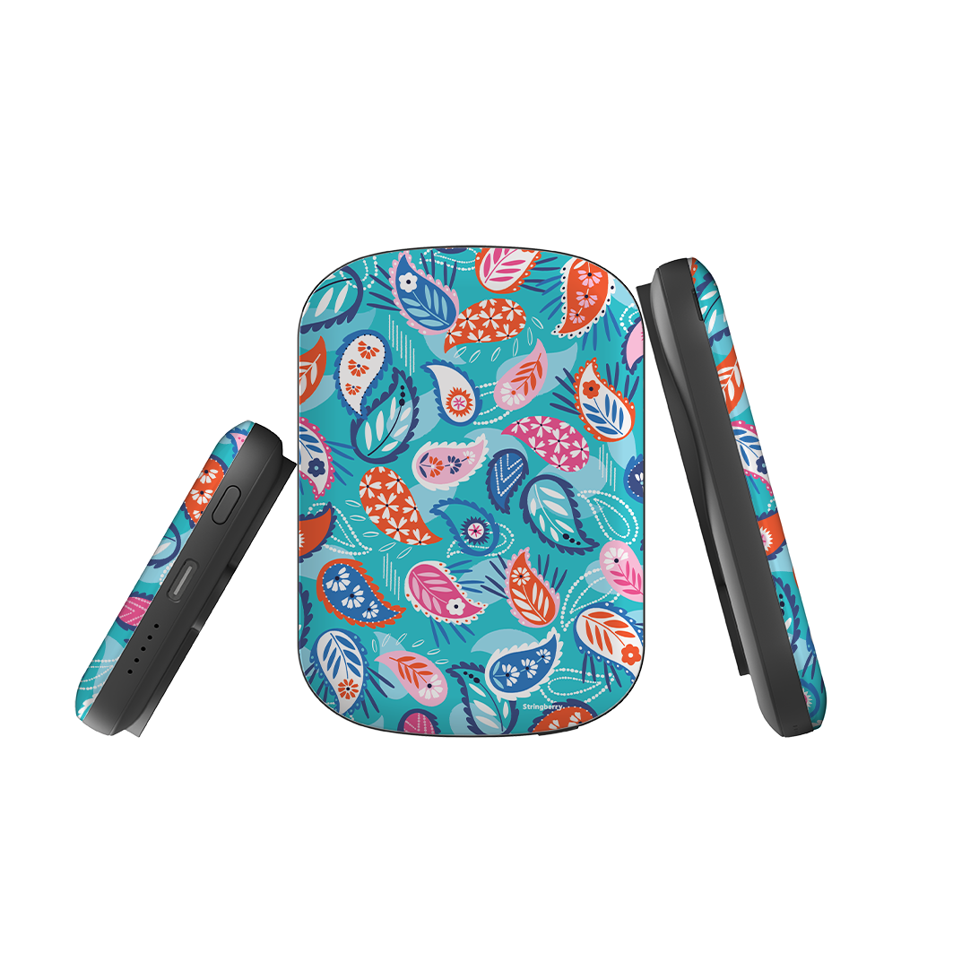MagSafe Power Bank - Paisley Blue By Ali Brookes