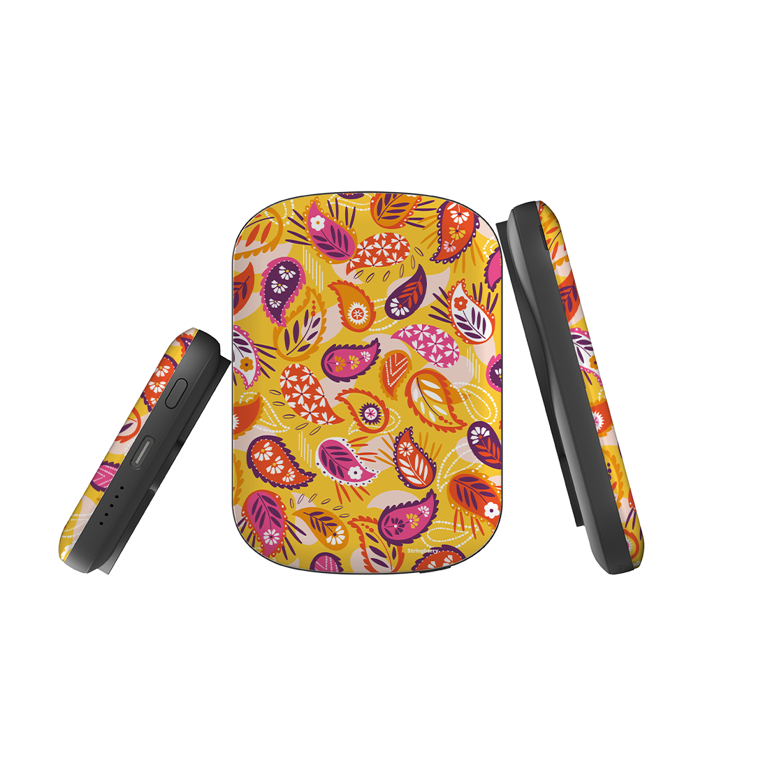 MagSafe Power Bank - Paisley Yellow By Ali Brookes