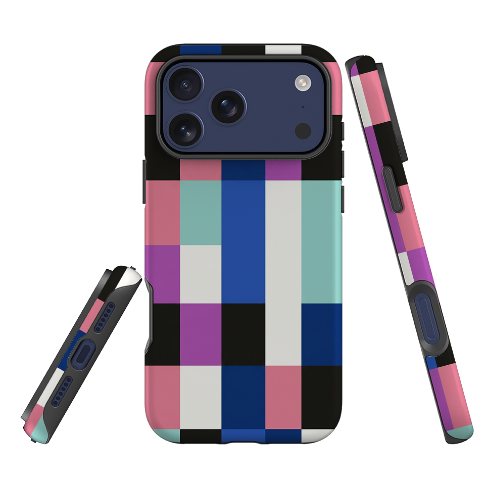 iPhone Tough Case - Pastel Cyberpunk Checkerboard
