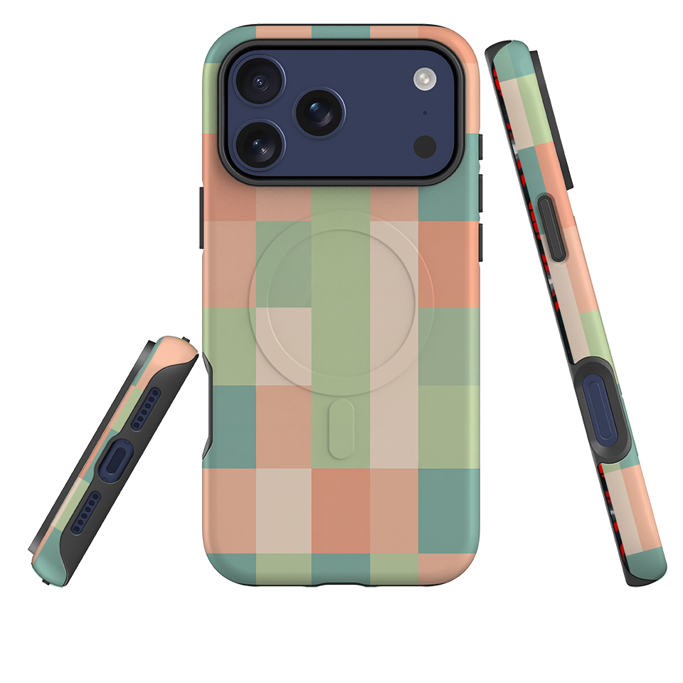 iPhone MagSafe Tough Case - Pastel Gingham