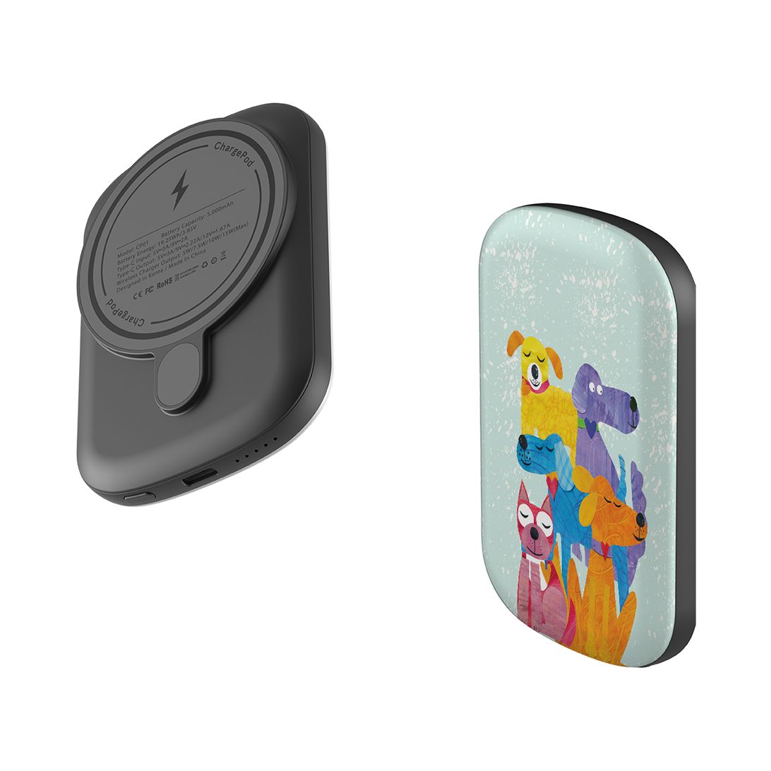 MagSafe Power Bank - Patch Work Pups By Tracey English