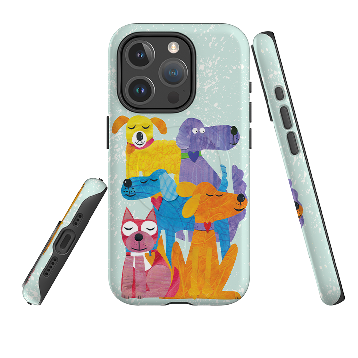 iPhone MagSafe Tough Case - Patch Work Pups By Tracey English
