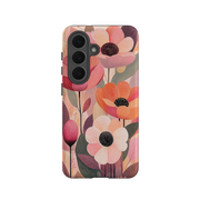 Samsung Tough Case - Peach Woodgrain Floral