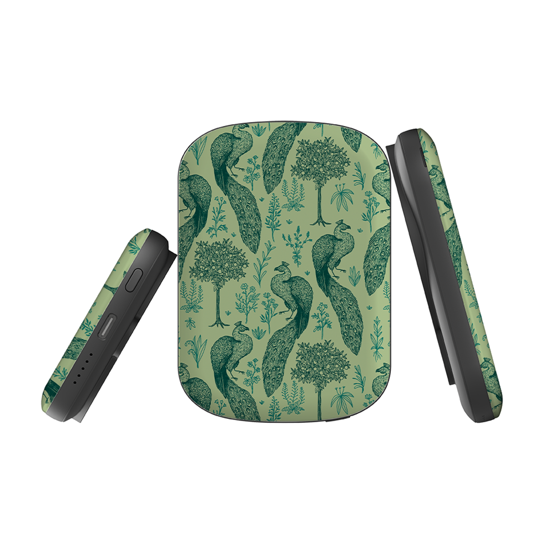 MagSafe Power Bank - Peacock Pattern By Anna Stead