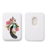 Peacock Dreams MagSafe Wallet- White