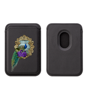 Peacock Dreams II MagSafe Wallet- Black