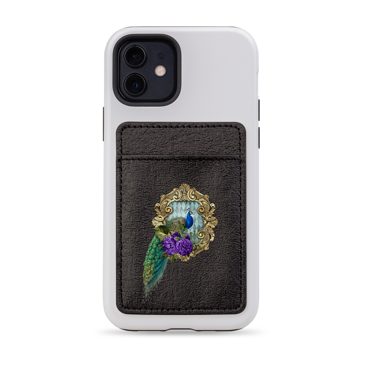 Peacock Dreams II MagSafe Wallet- Black