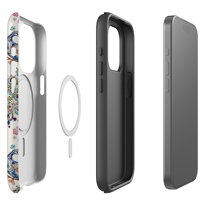 iPhone MagSafe Tough Case -  Peacock and Cherry Blossoms By Helen Ahpornsiri