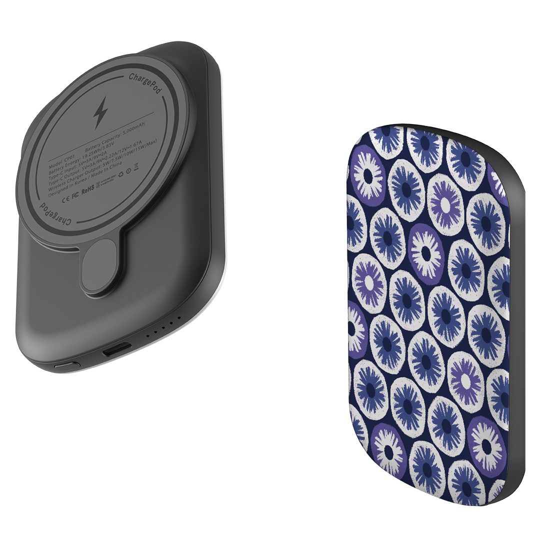 MagSafe Power Bank - Penny Flowers Blue By Ali Brookes