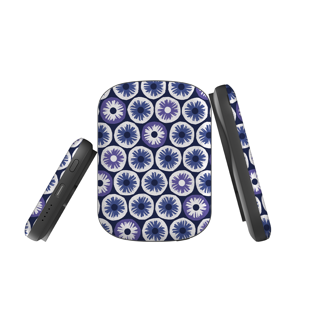 MagSafe Power Bank - Penny Flowers Blue By Ali Brookes