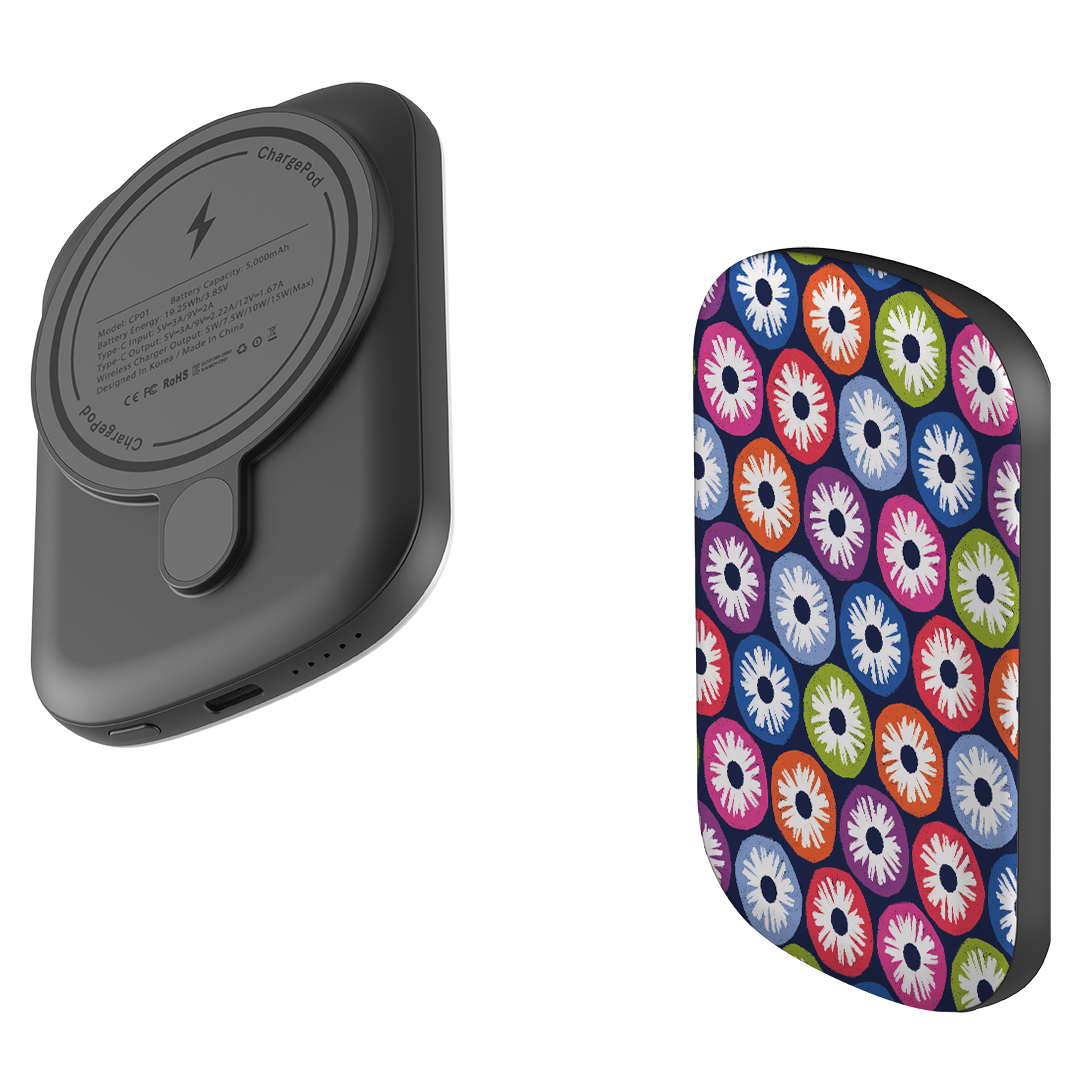 MagSafe Power Bank - Penny Flowers Dark By Ali Brookes