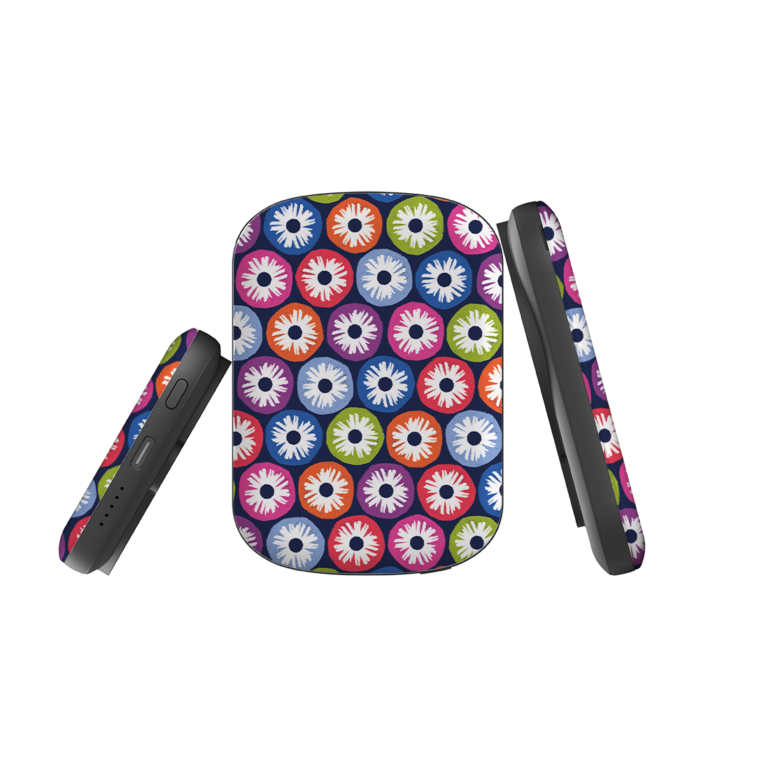 MagSafe Power Bank - Penny Flowers Dark By Ali Brookes