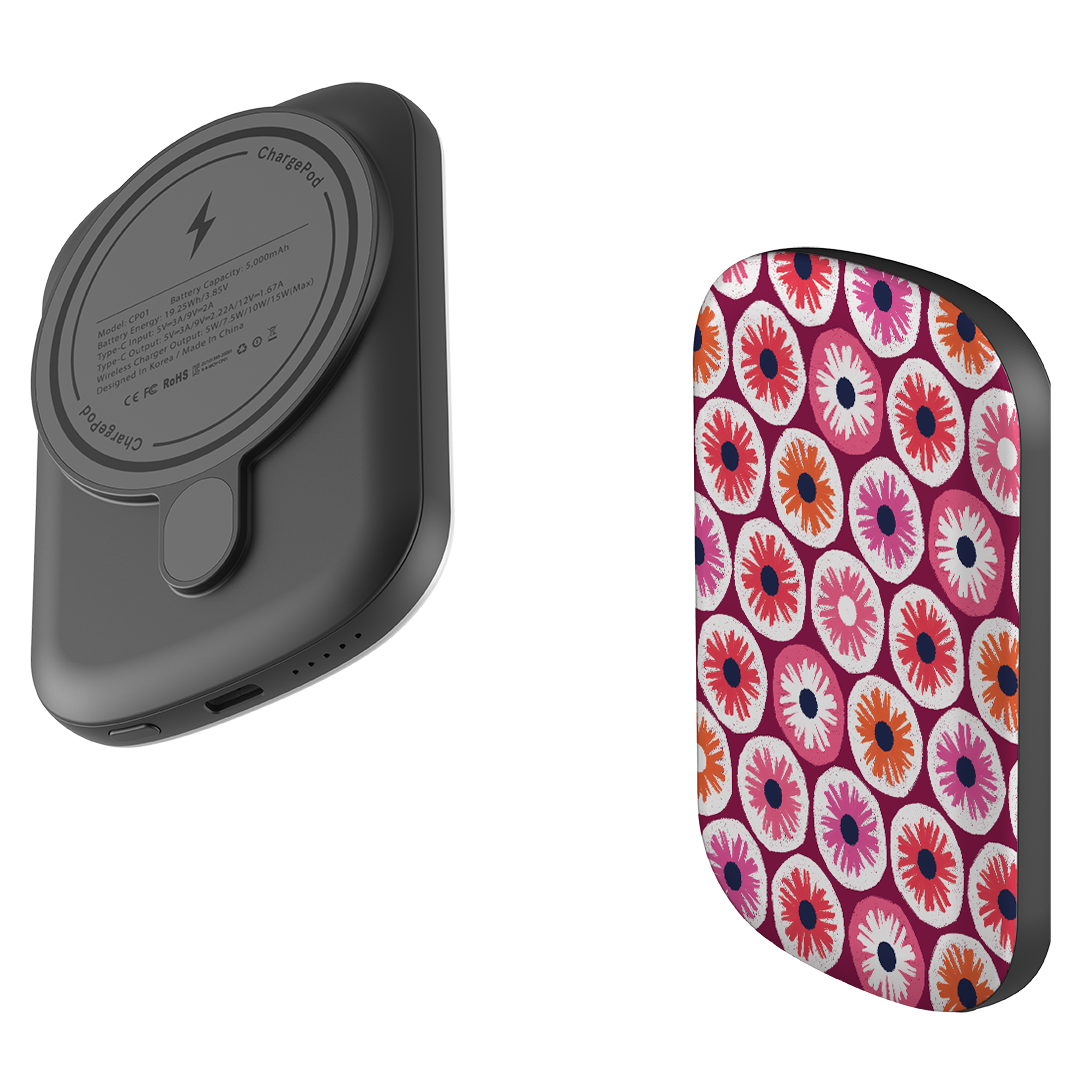 MagSafe Power Bank - Penny Flowers Red By Ali Brookes