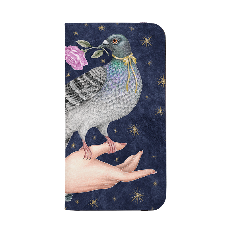 Pigeon With Rose Wallet Case By Catherine Rowe