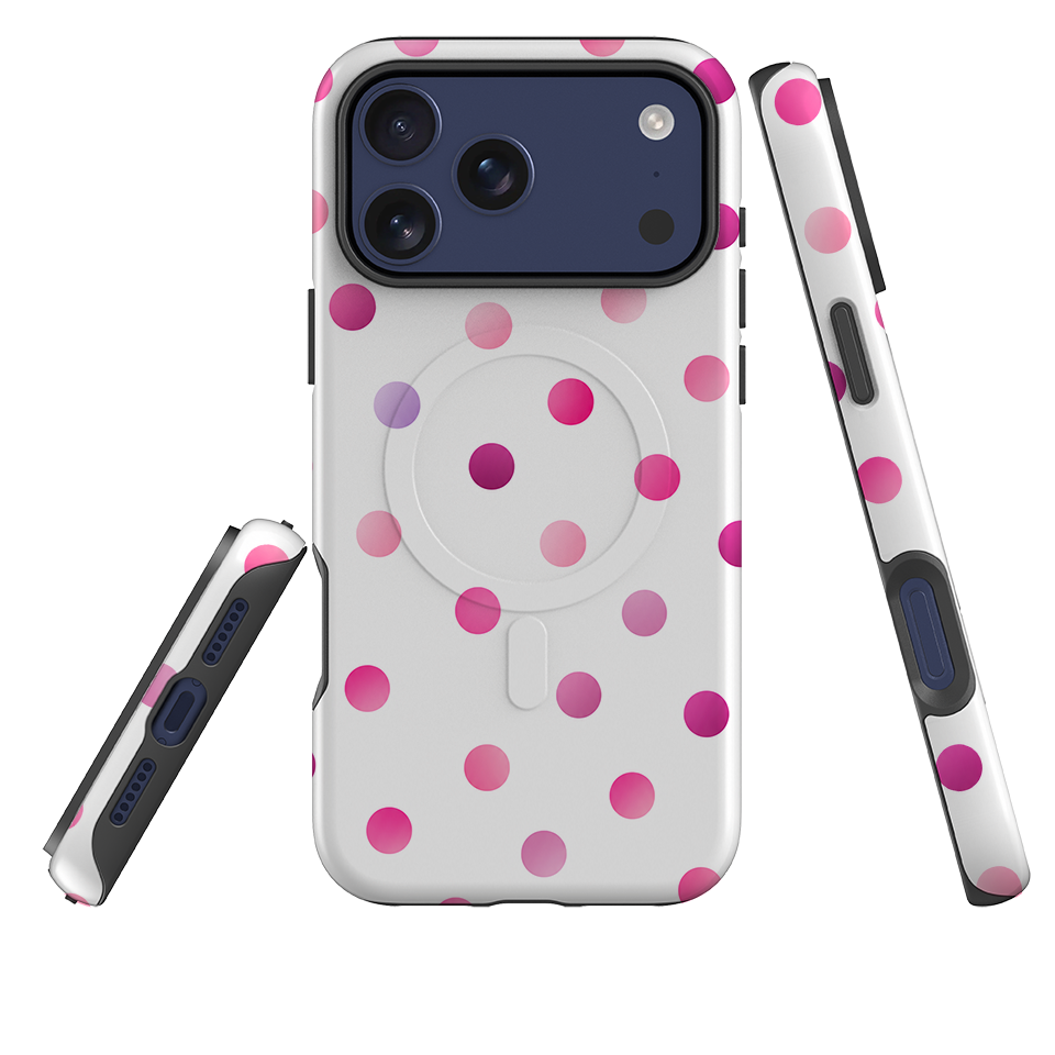 iPhone MagSafe Tough Case - Pink Polka Dot