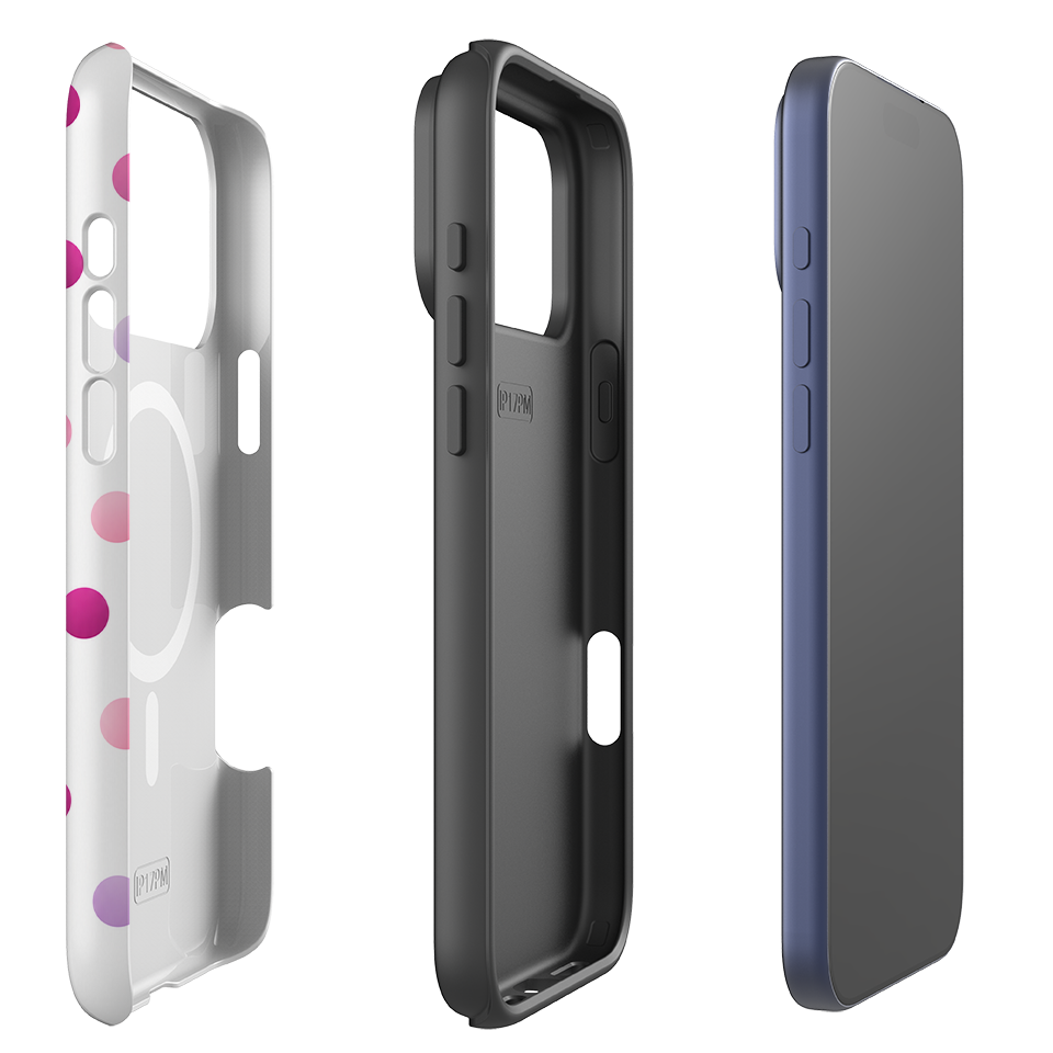 iPhone MagSafe Tough Case - Pink Polka Dot