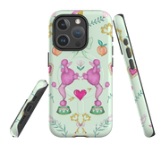 iPhone MagSafe Tough Case - Pink Poodle Parlour Mint By Catherine Rowe