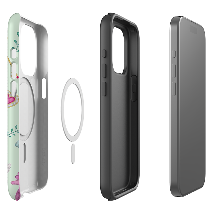 iPhone MagSafe Tough Case - Pink Poodle Parlour Mint By Catherine Rowe