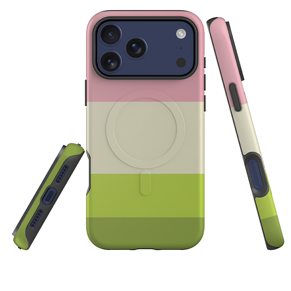 iPhone MagSafe Tough Case - Pink & Sage Green