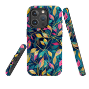 iPhone MagSafe Tough Case - Pink and Teal Leaves