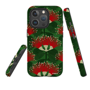 iPhone MagSafe Tough Case - Pohutukawa Green and Red By Katherine Quinn