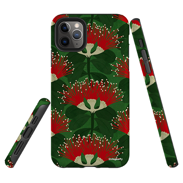 iPhone Tough Case - Pohutukawa Green And Red By Katherine Quinn
