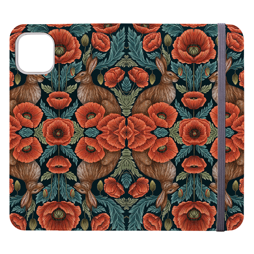 Poppy Red Wallet Case By Catherine Rowe