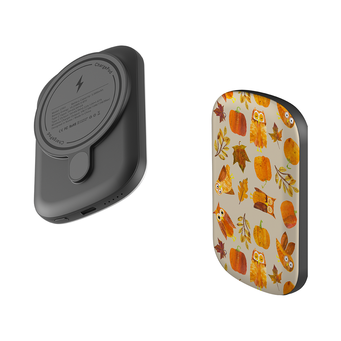 MagSafe Power Bank - Pumpkins and Owls By Tracey English