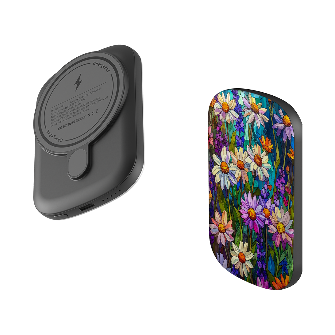 MagSafe Power Bank - Purple Daisies