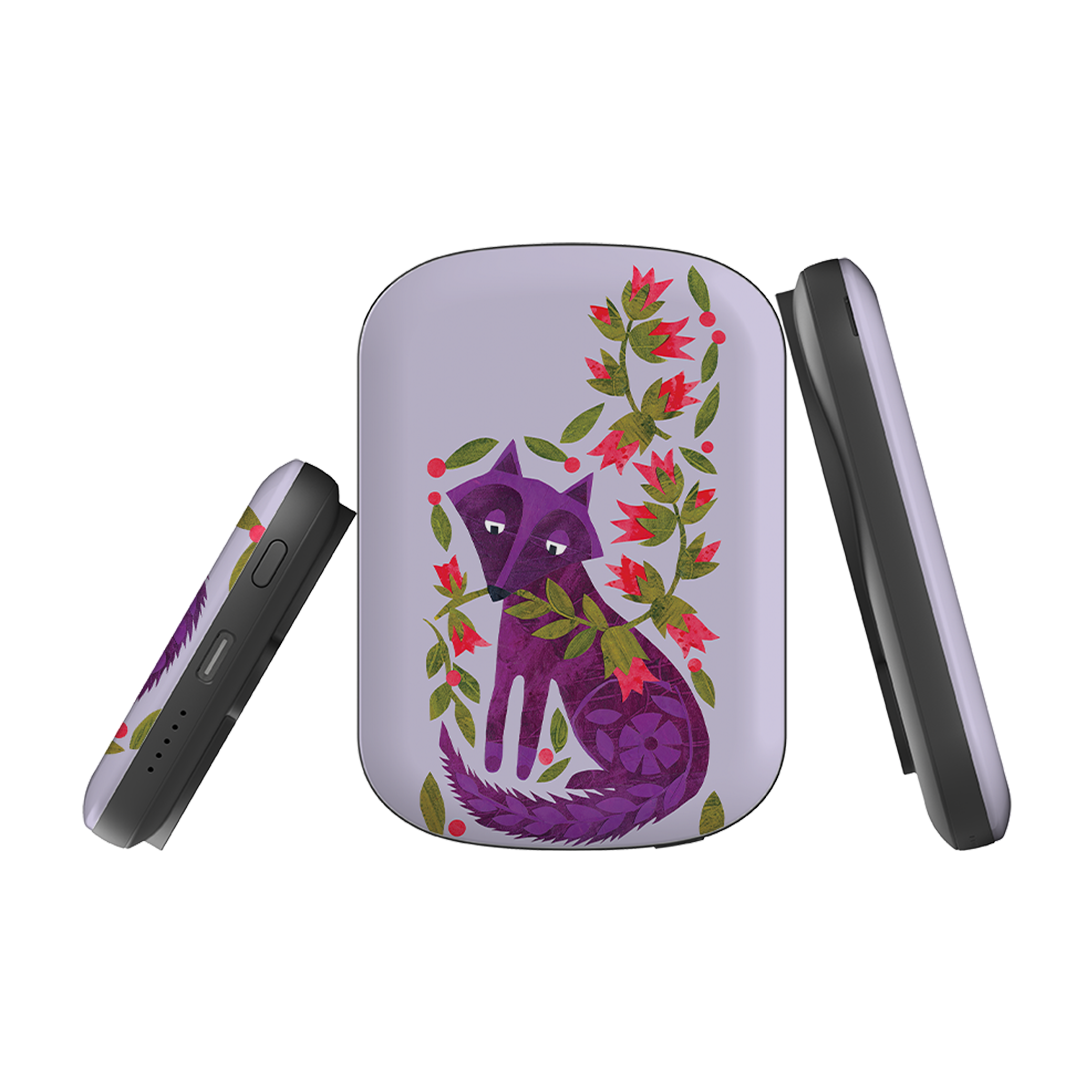 MagSafe Power Bank - Purple Foxie By Tracey English