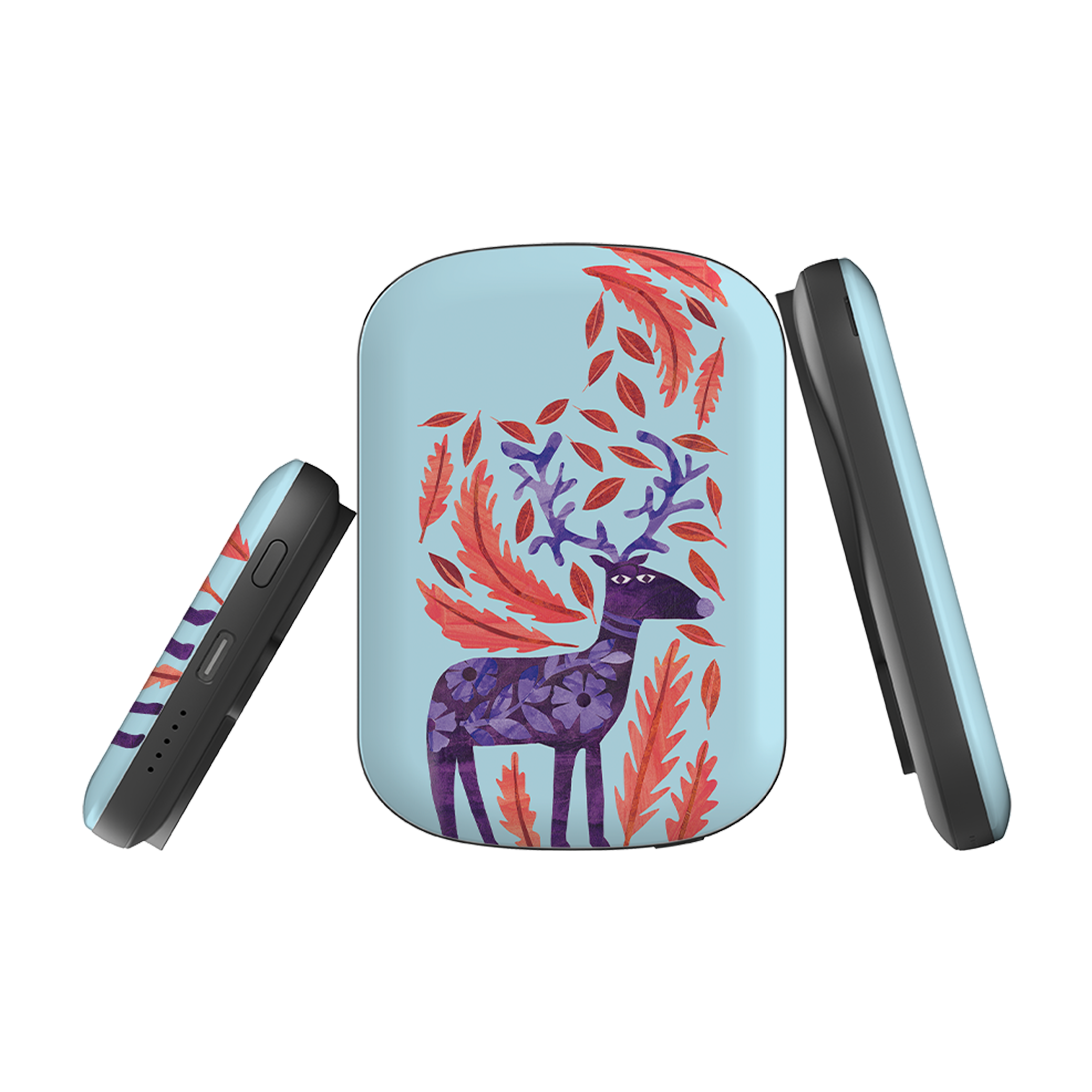 MagSafe Power Bank - Purple Reindeer By Tracey English