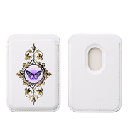 Purple Butterfly MagSafe Wallet- White