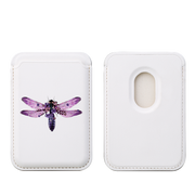 Purple Drangonfly MagSafe Wallet- White