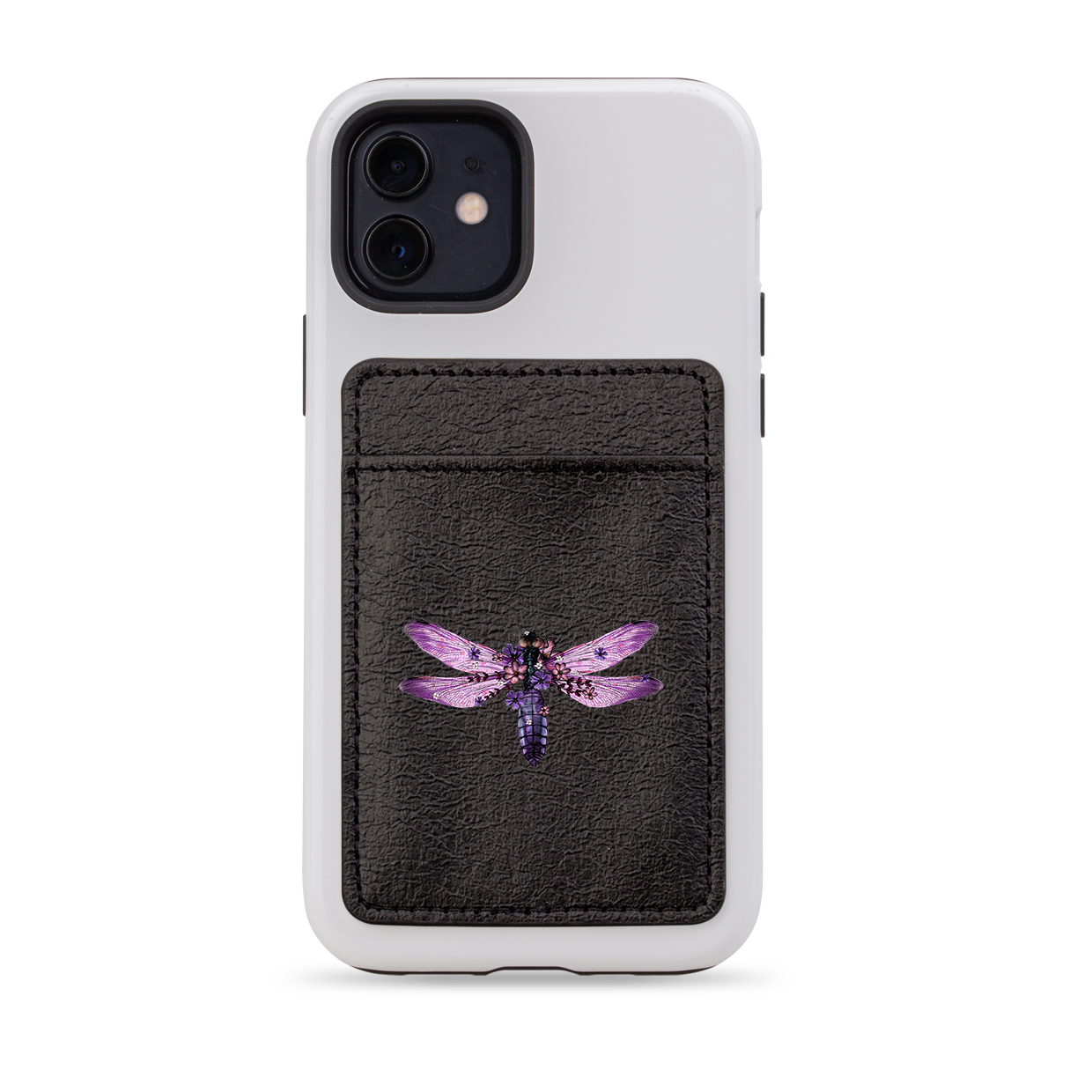Purple Drangonfly MagSafe Wallet- Black