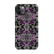iPhone Tough Case - Purple Flower Skull I By Nina Pace